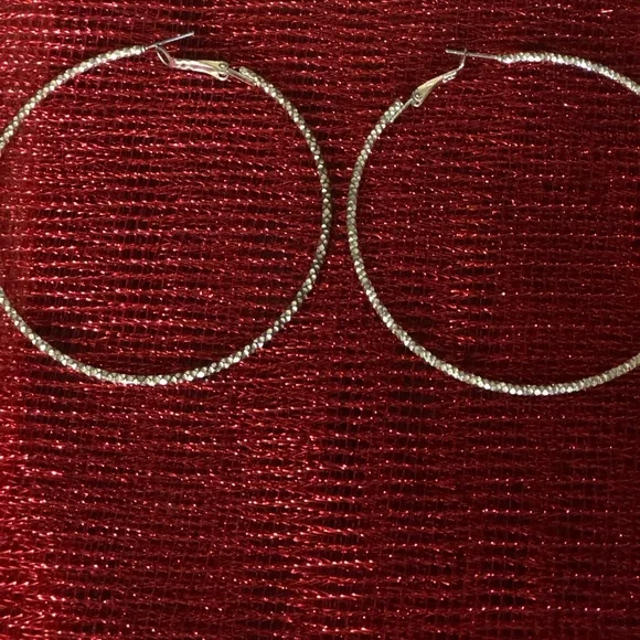 Elegant Silver Hoop Earrings - Picture 5 of 7